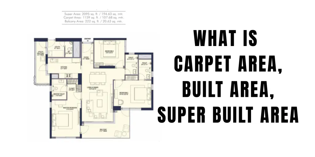 Carpet Area, built-up area, and Super built-up Area